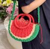 Пляжный отдых соломенная плетеная сумка женская сумка через плечо арбуз плетеная маленькая свежая большая вместительная сумка женская