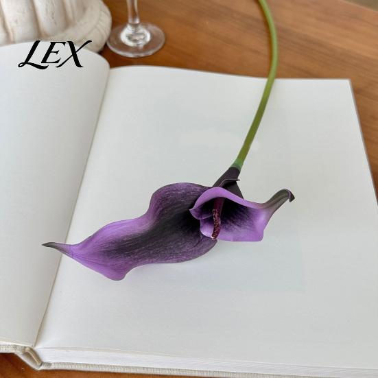 Flexible Flower Branches Artificial Calla Lily Flowers, Realistic EVA Faux Flower, Flowers Soft Touch Fake Lilies for Home Wedding Decor Retro