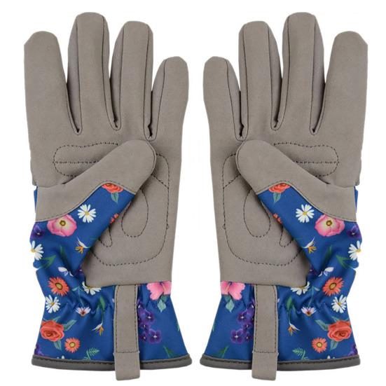 1 пара садовых перчаток, износостойкие, устойчивые к проколам, дышащие, плотно прилегающие, рабочие перчатки с цветочным принтом