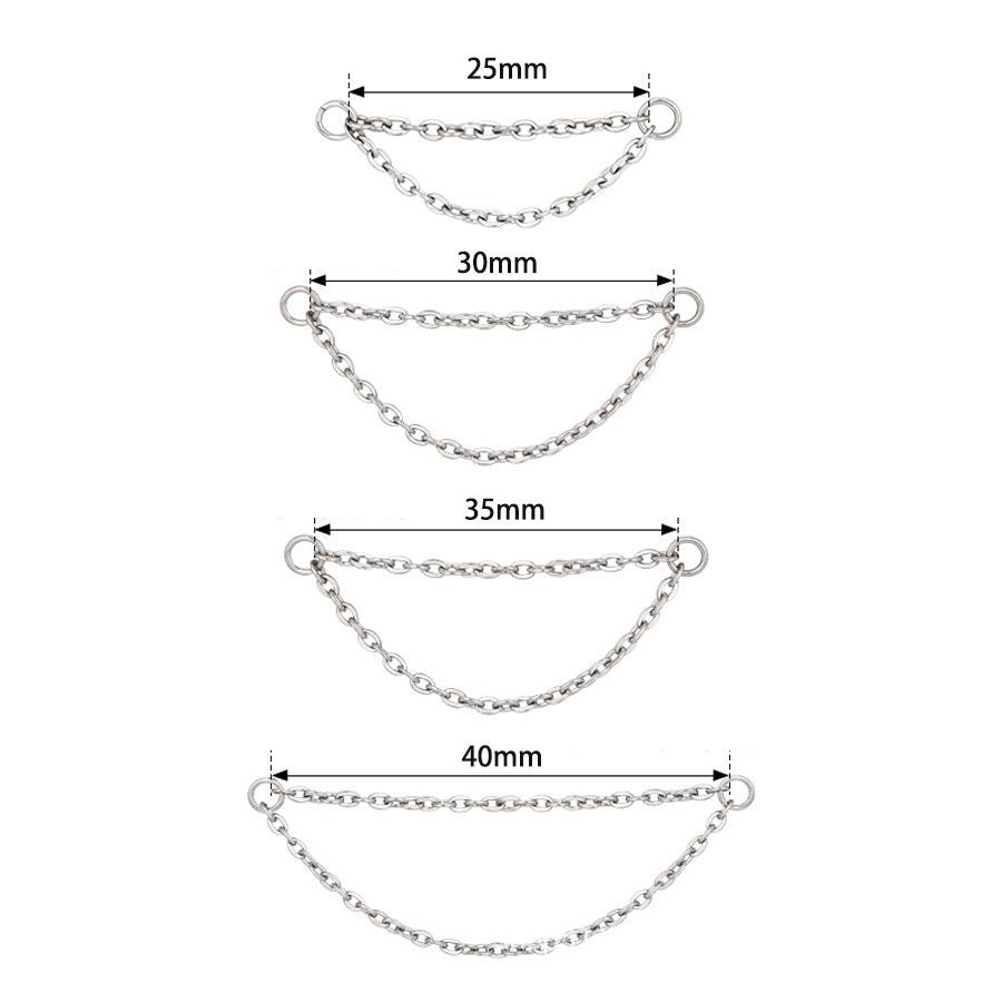 F-136 Titanium Alloy Nose Ring & Stud Chain Body Piercing Jewelry