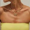 Heart Sun Moon Pendant Necklace Alloy Bridal Jewelry Vintage Chokers Necklace