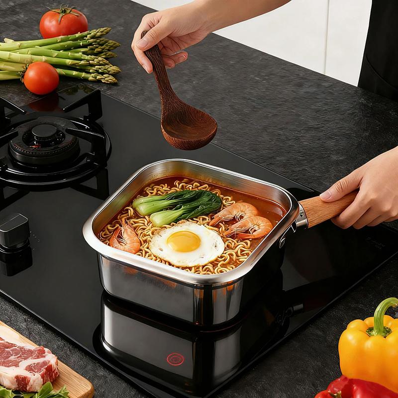 Кастрюля для фритюра из нержавеющей стали Сковорода Экономичная квадратная глубокая сковорода-фритюрница с корзиной и ручкой Универсальная фритюрница с крышкой