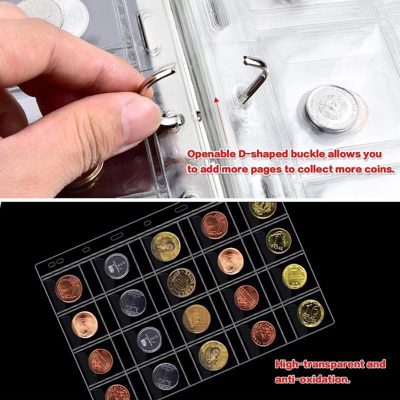 Coin Collection Book Holder for Collectors, 260 Pockets Coins Collecting Album with Zipper and Handle. Coin Display Storage bag