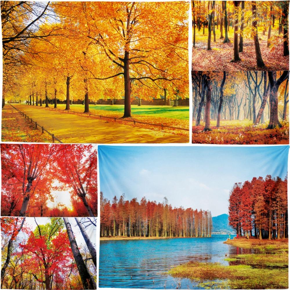 Autumn Forest Living Room Decorative Cloth Scenery Background Cloth Bedroom Tapestry Room Hanging Cloth Wall Tapestry Wall Cloth