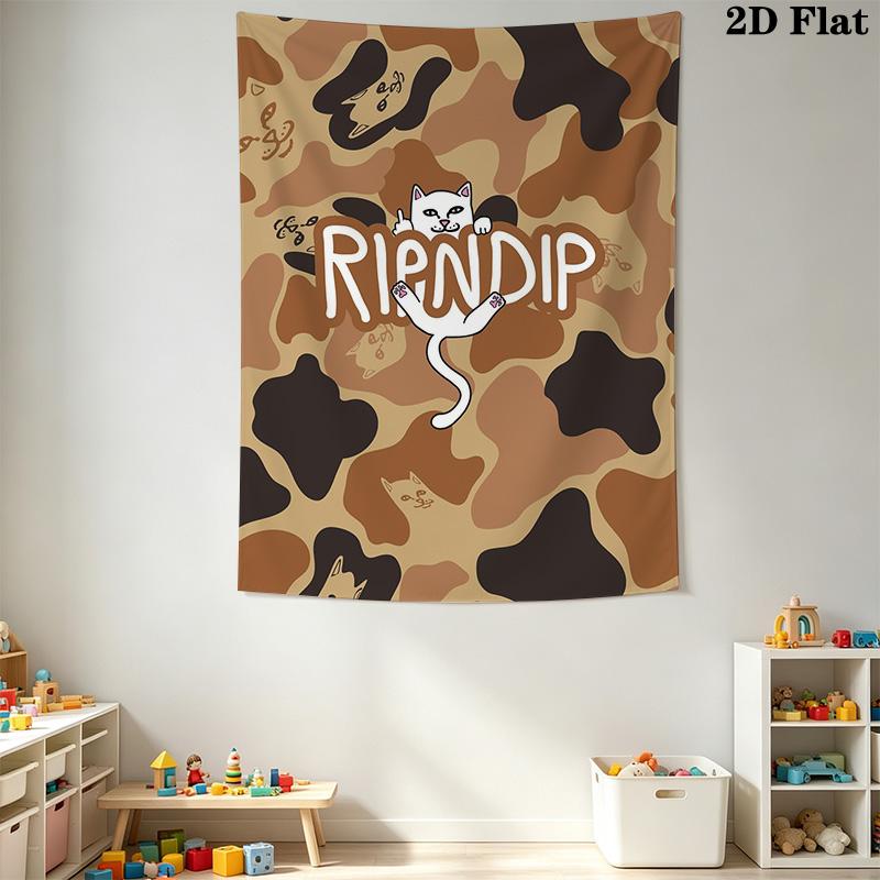 RipNDip Brown Camo Pattern Home Decor Tapestry, Wall Hanging, Decorative RV Wall Cloth.ZGT0914084