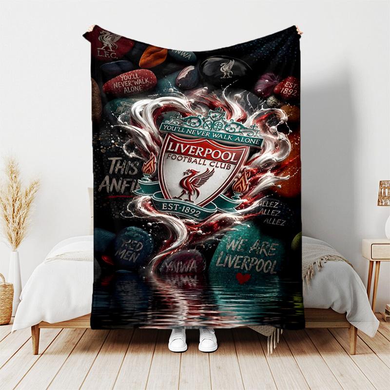 1pc Blanket - Liverpool FC logo Print Design, Lightweight Blanket for Sofa, Bed- Soft &Warm, Gift for All Seasons