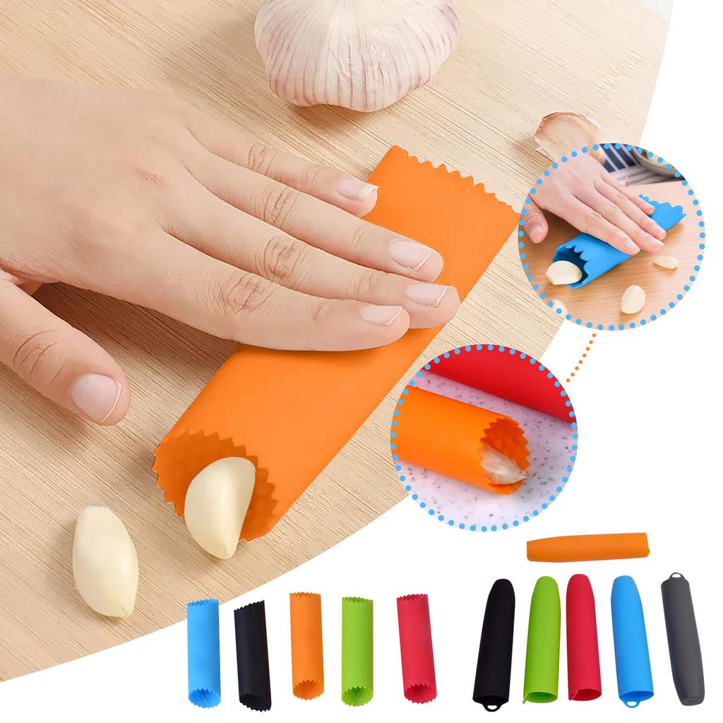 Силиконовая чеснокочистка Чесночистка Чесночистка Держатель ролика для очистки Легко и быстро очищает зубчики чеснока Ручной пресс-инструмент для очистки чеснока