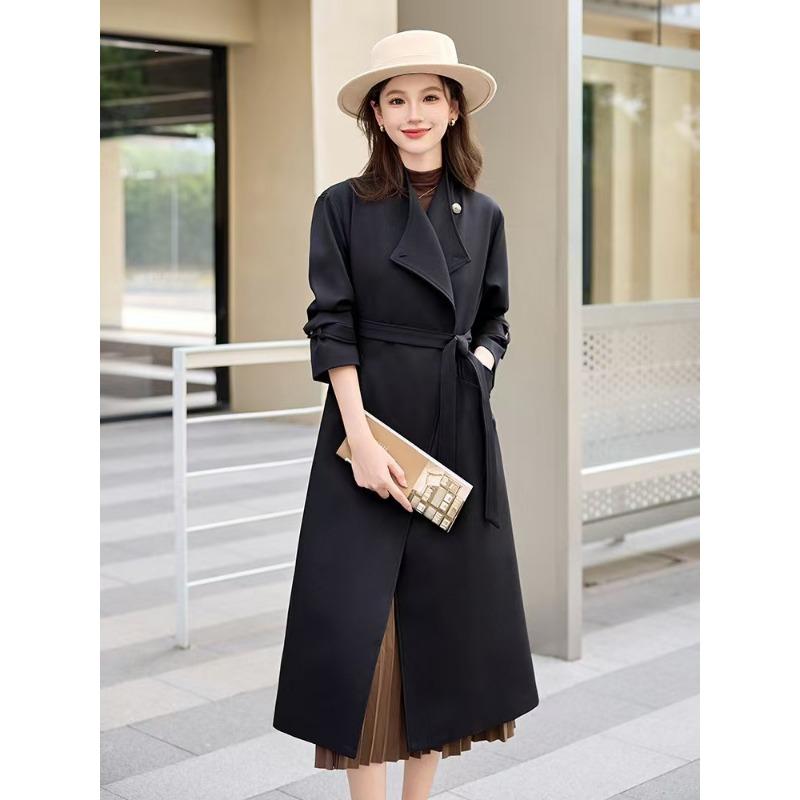 Длинное пальто-ветровка для женщин, новый стиль весны и осени, популярный темперамент и элегантное пальто этого года