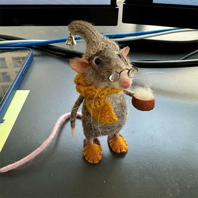 Милый набор для валяния мышей из войлока своими руками Мыши из войлока Зимние рождественские валяные мышки из войлока Рождество Шерстяной войлок