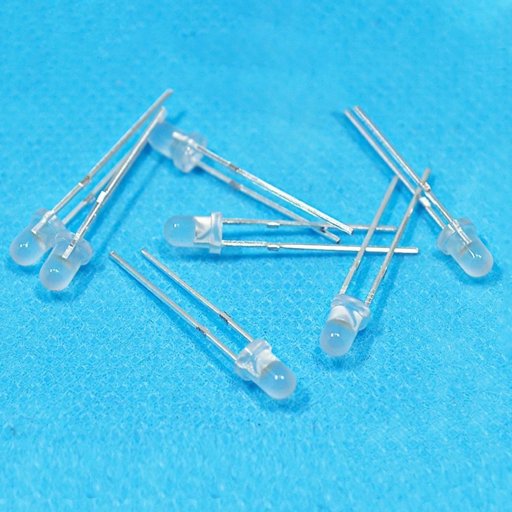 100 шт., белый, красный, синий, желтый, зеленый, 3 мм, рассеянный круглый светодиодный комплект, супер яркий свет, излучающий 6000-6500k, диодная лампа