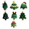 Miniature Christmas Tree Decor 7Pcs/Set Mini Refrigerator Magnet, Xmas Shape Office Whiteboard Magnets Fridge Decorative Magnet for Locker Door