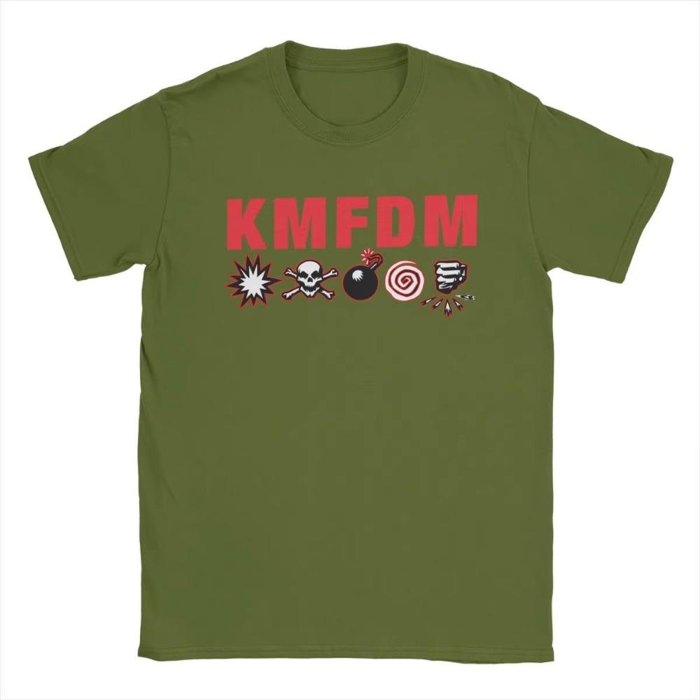 Футболки KMFDM для мужчин Чистая мода для мужской футболки Футболка с круглым вырезом Топы с коротким рукавом Лето