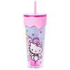 Пластиковый стакан с крышкой и трубочкой Silver Buffalo Sanrio Hello Kitty Friends, 26 унций