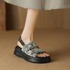 Summer Women's Platform Sandals Women's One-pedal Rubber Soft Sole Comfortable Size Sandals National Style Roman Sandals Women