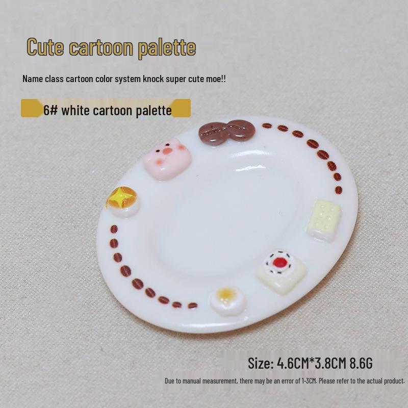 Мини-торт Мультяшная палитра для нейл-арта: Портативный миксер для пигментов для кремов, красок и ювелирных изделий