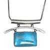 Blue Turquoise Gemstone Handmade Women's Unisex Silver Jewelry Pendant 1.25