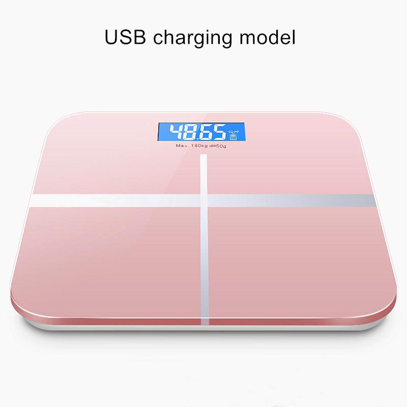 Точные электронные весы для веса человека, USB-зарядка, квадратные цифровые электронные весы для ванной комнаты, прецизионные мини-весы для веса тела