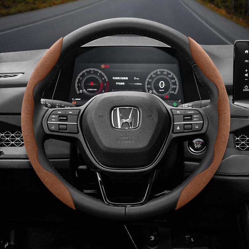 For Honda Suede Snap-on Steering Wheel Cover Fit Civic 2008 Accord 7 8 Vezel Freed 10 Stream Breeze Cr V 3 Shuttle Rn6 Jade