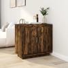 Low Buffet - VIDAXL - Smoked Oak - 2 Doors - 80x40x75 Cm - Engineered Wood