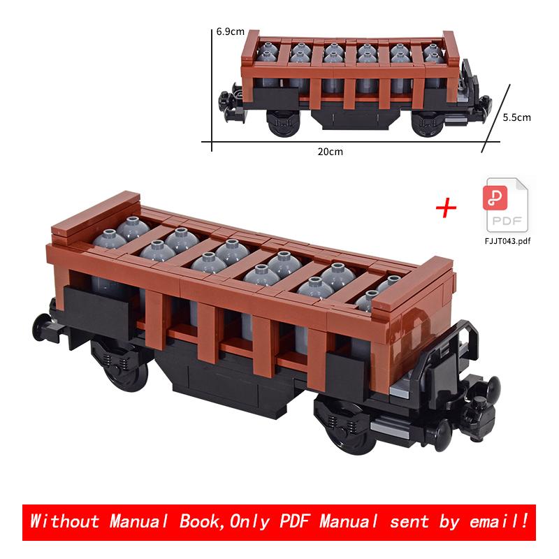 Creative Technica Ideas City Christmas Retro Sightseeing Carriage Tank Car Train Moc Railway Express Bricks Building Blocks Toys