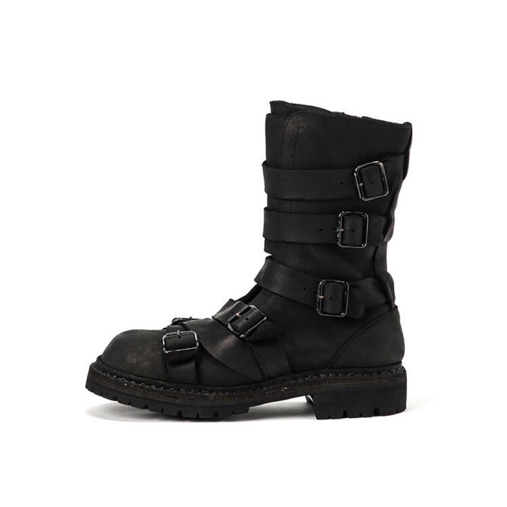 Yamamoto Style Dark Multi-layer Belt Buckle Martin Boots Tooling Locomotive Boots Punk Knight Boots Men's and Women's Retro Pirate Boots