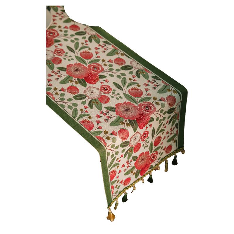 American Country Style Jacquard Fringe Table Runner Hallway Long Cover Bed End Decorative Fabric