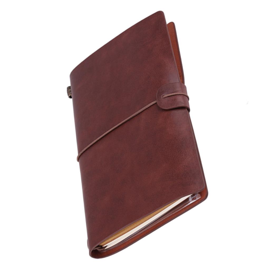 Классический дорожный блокнот из искусственной кожи, персонализированный журнал, ежедневник, многоразовый блокнот (Темно коричневый)