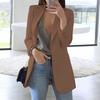 Women Suit Coat Lapel Long Sleeve Open Front Suit Jacket Solid Color Urban Style Spring Autumn Business Outerwear