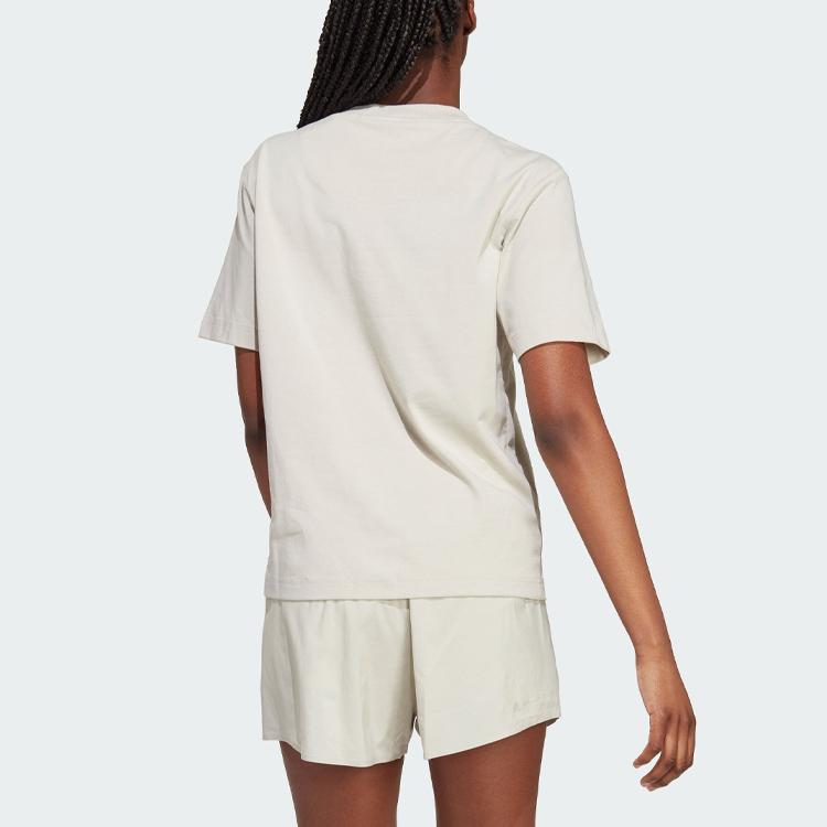 adidas Женская футболка X Stella McCartney Truecasuals однотонная с логотипом, круглый вырез, короткий рукав, обычный крой, цвет вне белого IJ0569