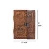 Owl Emboss Leather Journal Diary with Bronze C Lock, Vintage Leather Dairy. Size 5 X7 Inchs.