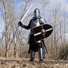 Medieval Knight Armor Costume  Silver Steel Armor Set with Sword and Shield Silver Steel Armor  Halloween Costume X-MASS Gift