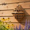 Garden Fence Bee House Wall-Mounted House, Outdoor Pollinator Shelter, Honeycomb Design for Plastic Hotel Solitary Bees, Decor Weather Resistant