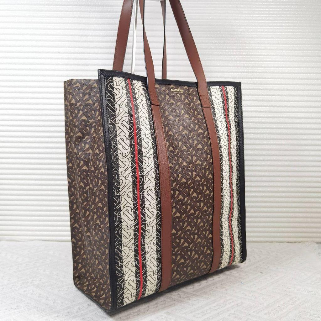 [Pre-Owned] Monogram Medium Brown Coated Canvas TB Tote Bag With Gold Hardware - Very Good #1N8NGS3