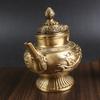 Brass Dragon and Phoenix Teapot Home Craft Metal Ornament Office Desktop Pure Copper Wine Pot Retro Copperware
