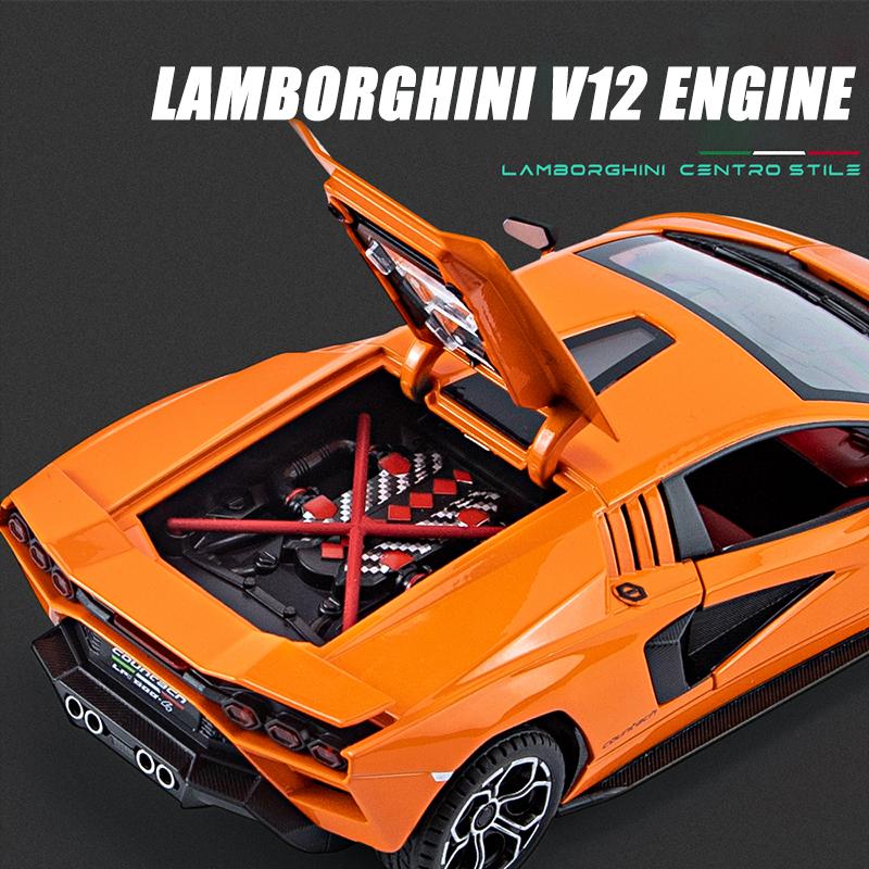 Масштаб 1/24 Lambo LPI800-4, литая под давлением модель автомобиля из сплава, игрушки, откатной автомобиль со звуком и светом для детей, коллекция подарков для взрослых