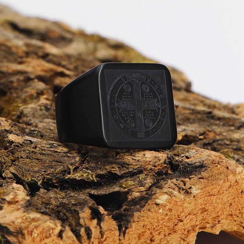 Кольца Intage Religion для мужчин Крест Сан Бенедикт Библия Экзорцизм Ювелирные изделия из нержавеющей стали