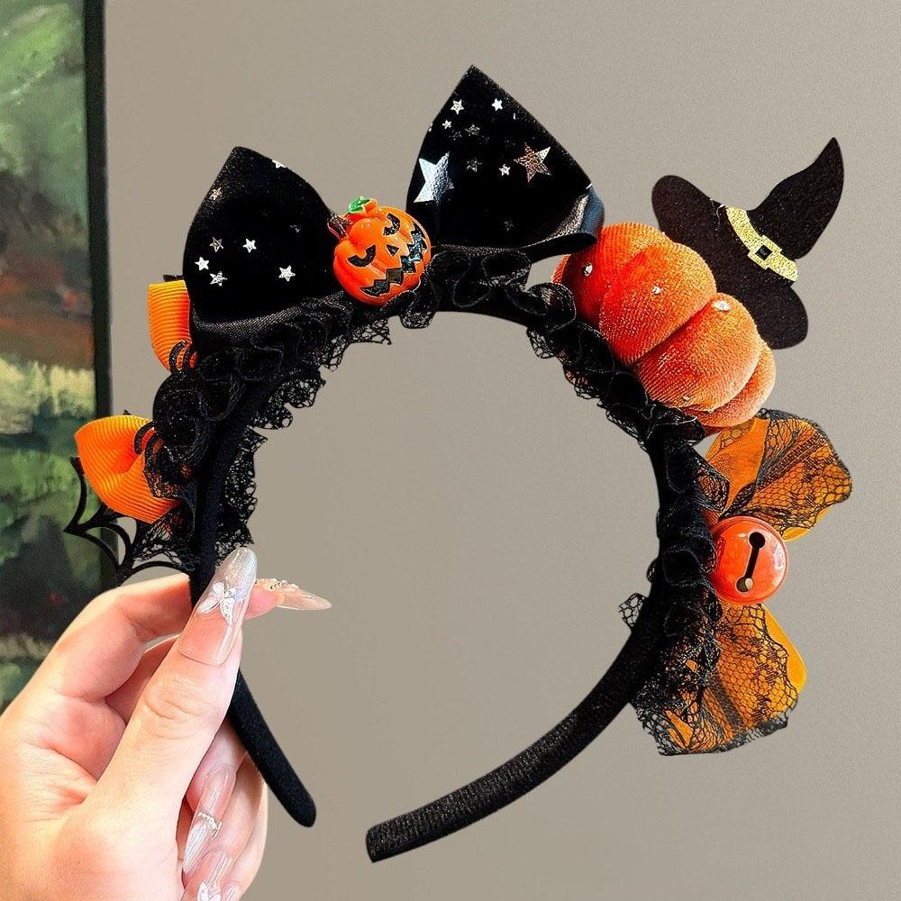 Ghost Witch Hat Headband Pumpkin Cone Hat Hair Hoop Halloween Party Hair Band Photo Props