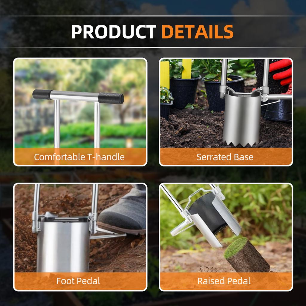 Инструмент для рассады луковиц с длинной ручкой, зубчатым основанием, садовая рассадопосадочная машина для лампочек с мягкой ручкой, сверхмощная