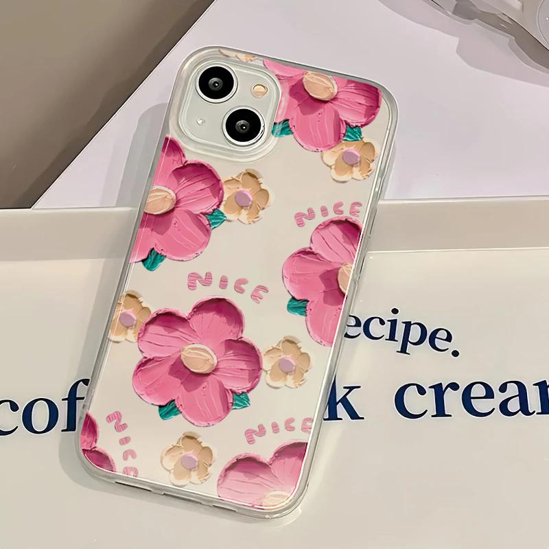 Чехол для телефона с цветочным рисунком в стиле масляной живописи для iPhone 16 Чехол iPhone 14 13 12 11 15 Pro Max 13 12 Mini 7 8 Plus X XS XR SE2 Мягкий чехол из ТПУ