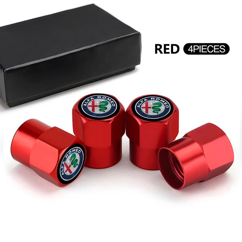 Aluminum Alloy Car Tyre Valves Cap Wheel Air Stem Covers For Alfa Romeo Giulia Stelvio Giulietta 156 159 147 Mito Tonale Brera mdf153