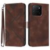 For Honor X5b Plus/Honor X5b Wallet Case Line Imprinted PU Leather Phone Cover with Strap