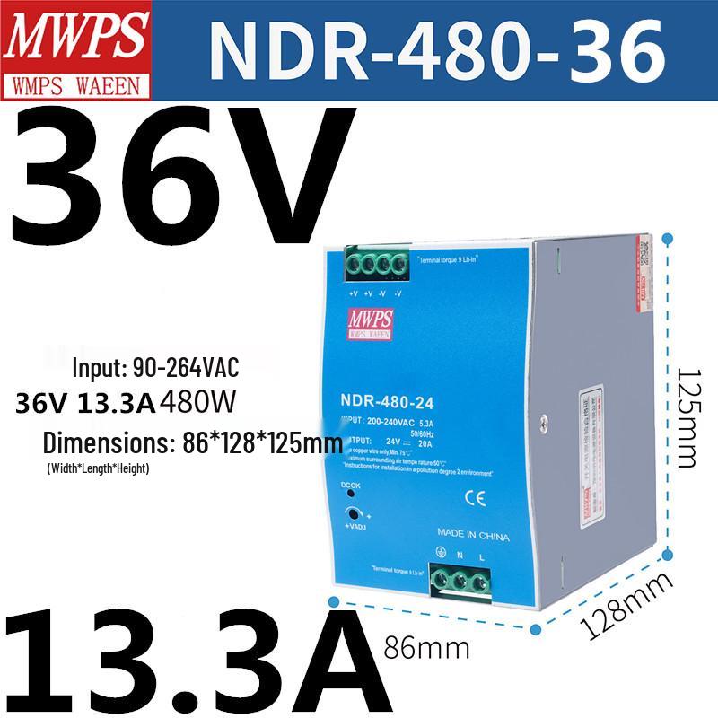 Блок питания для DIN-рейки NDR/EDR - от 75 Вт до 480 Вт, DC 12В, 24В, 36В, 48В