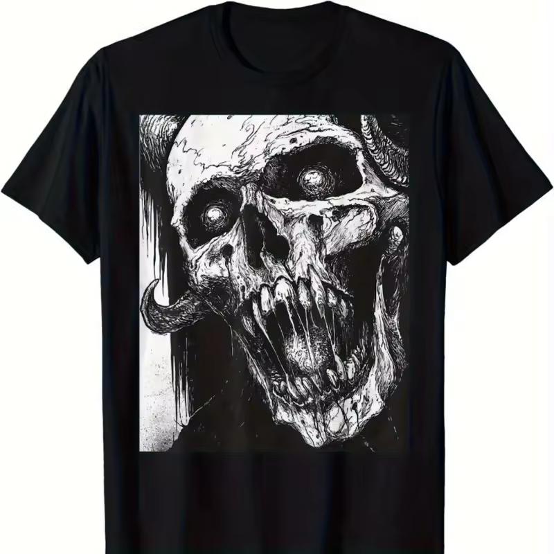Men's Gothic Horror Skull Pattern T shirt Men's T shirt Summer New Style Unisex Casual T shirt