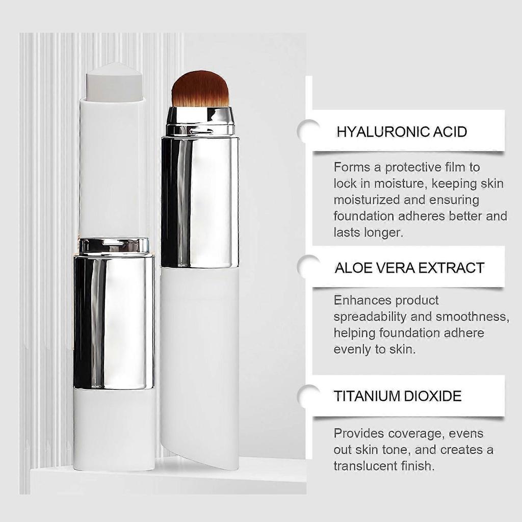 Amz Ivory White Two-In-One Color-Changing Foundation Stick Lightweight Moisturizing And Skin-Nourishing Matte Clear And Natural Makeup Foundation Stic
