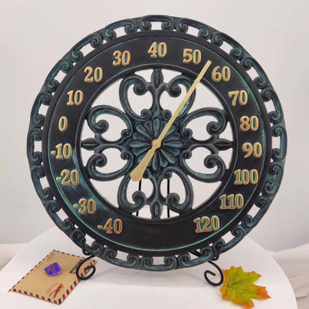 Outdoor Garden Vintage Thermometer Hanging Decorative Thermometer Elegant Thermometer Welcome Wall Decor for Fence Garden Yard Door Living Room