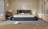 Double Bed with Wireless Charging USB C & 4 Drawers, Upholstered Bed Frame 160x200cm, Wooden Slatted Frame-Grey Linen (With Mattress)