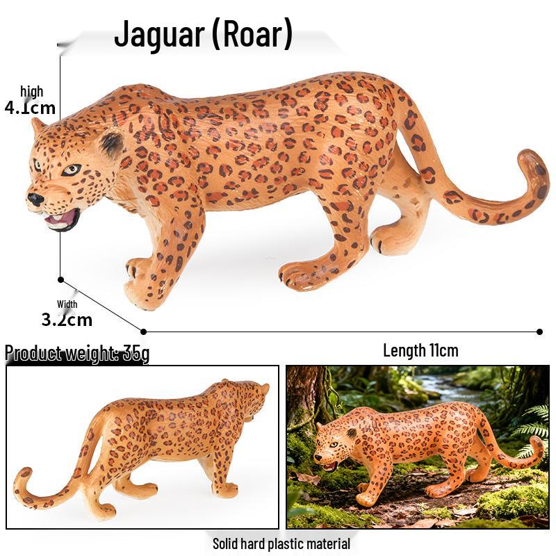 Kids' Wild Animal Model Toys: Leopard, Cheetah, Jaguar, Black Panther, Snow Leopard Figurines.