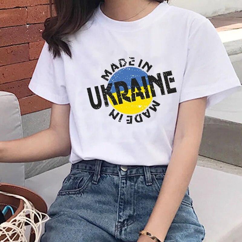 Ukraine Ladies T Shirt Summer Premium Short Sleeve T Shirt Flag Classic Ukraine Gift T Shirt Girls Harajuku Love T Shirt Tops Unisex