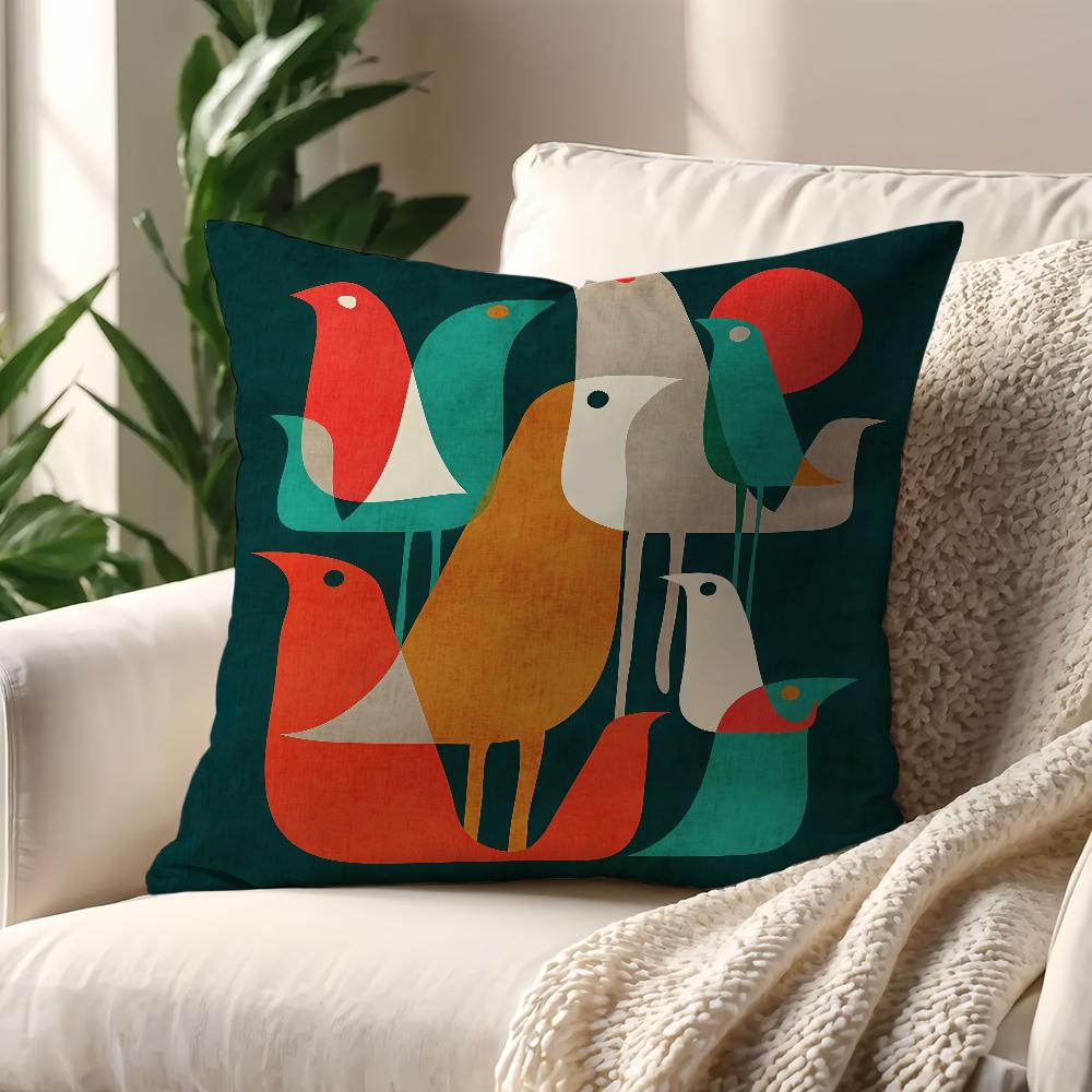CCartoon Flower Feather Pattern cushion cover For Pillow Printing Sofa Decoration Home Room Coffee Shop Office NordicSimplicity