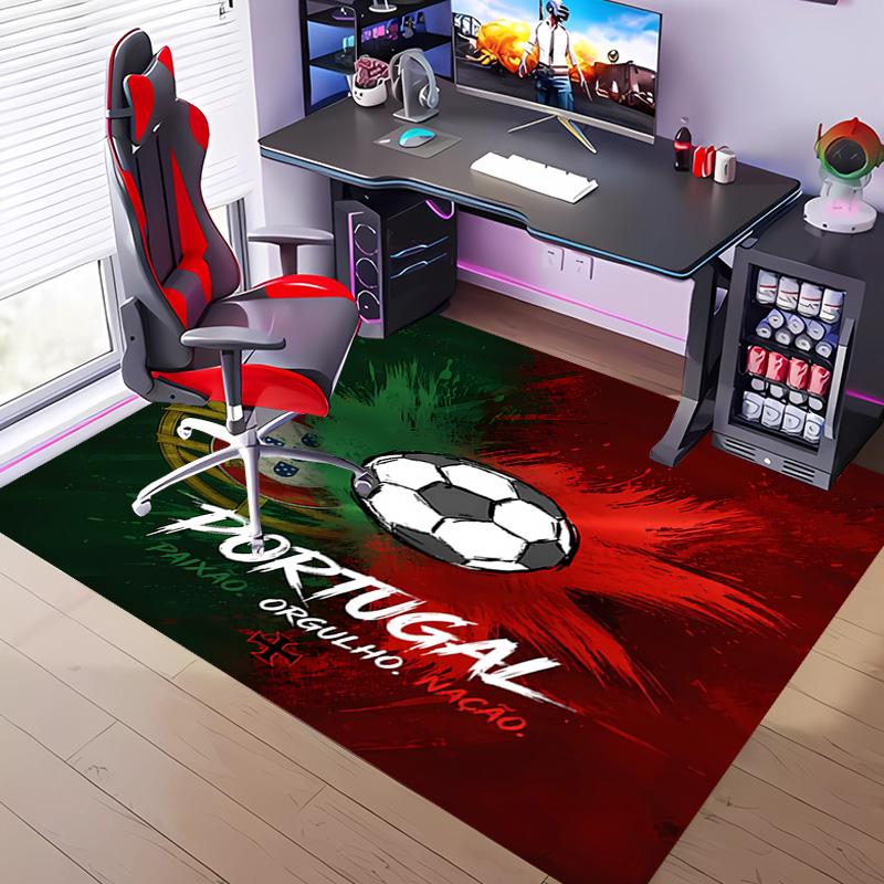 1pc Portugal Football team Entrance Mat, Non-Slip Mat Area Rug,Room Decor, Outdoor Decor, Kitchen Rug,Doormat - Machine Washable, Easy to Clean